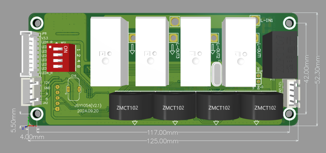 pcba relay dimention