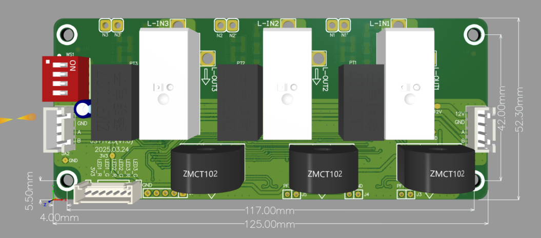 pcba relay dimention