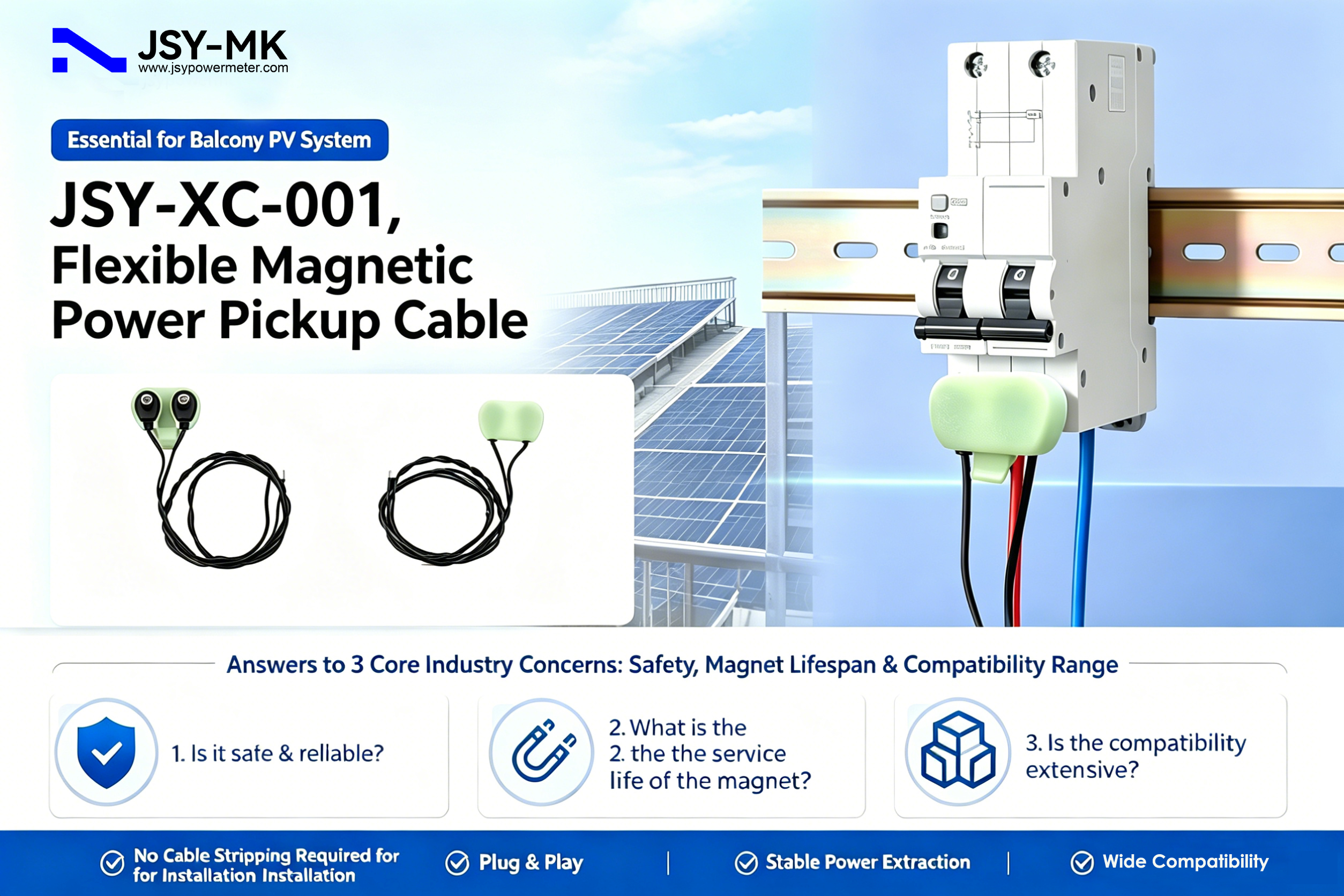 Flexible Magnetic Power Pickup Cable